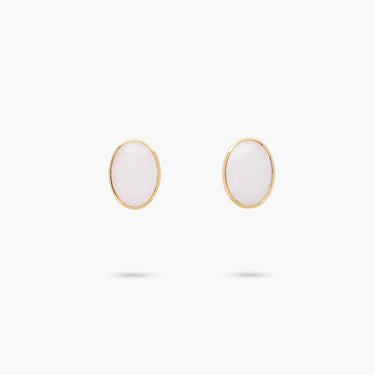 White Quartz Statement Stud Earrings Gold – Amare Wear