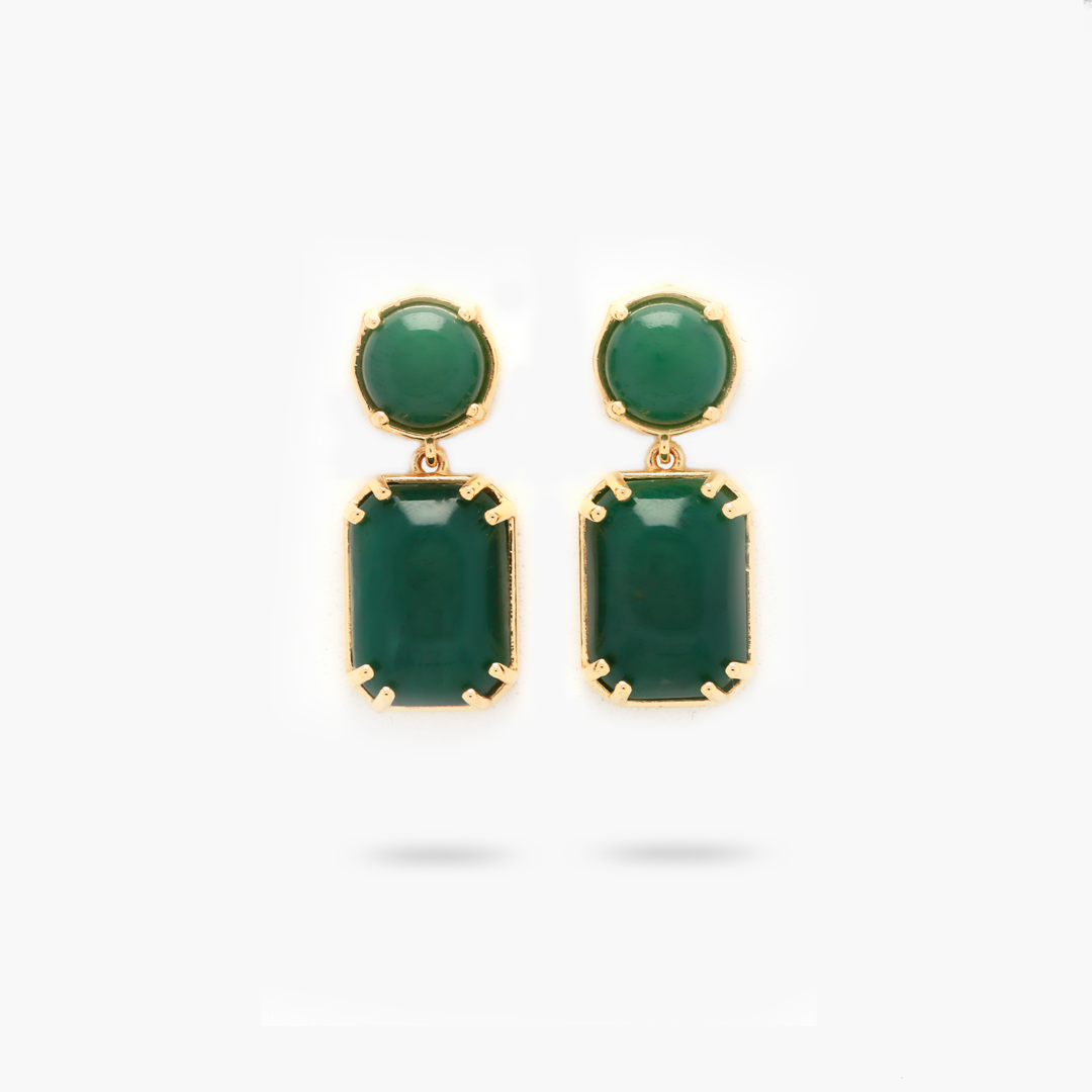 Green Aventurine Statement Earring