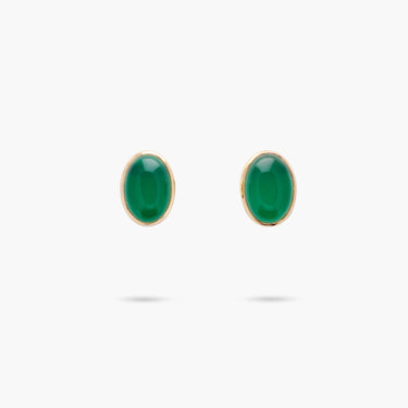 Amare Wear Green Onyx Statement Stud Earrings