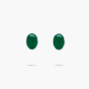 Amare Wear Green Onyx Statement Stud Earrings