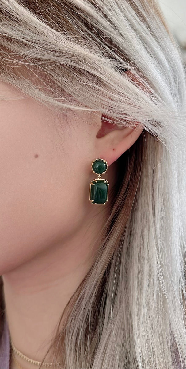 Green Aventurine Statement Earring AMARE WEAR
