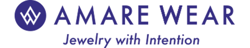 Amare Wear logo with tagline 'Jewelry with Intention' on a white background