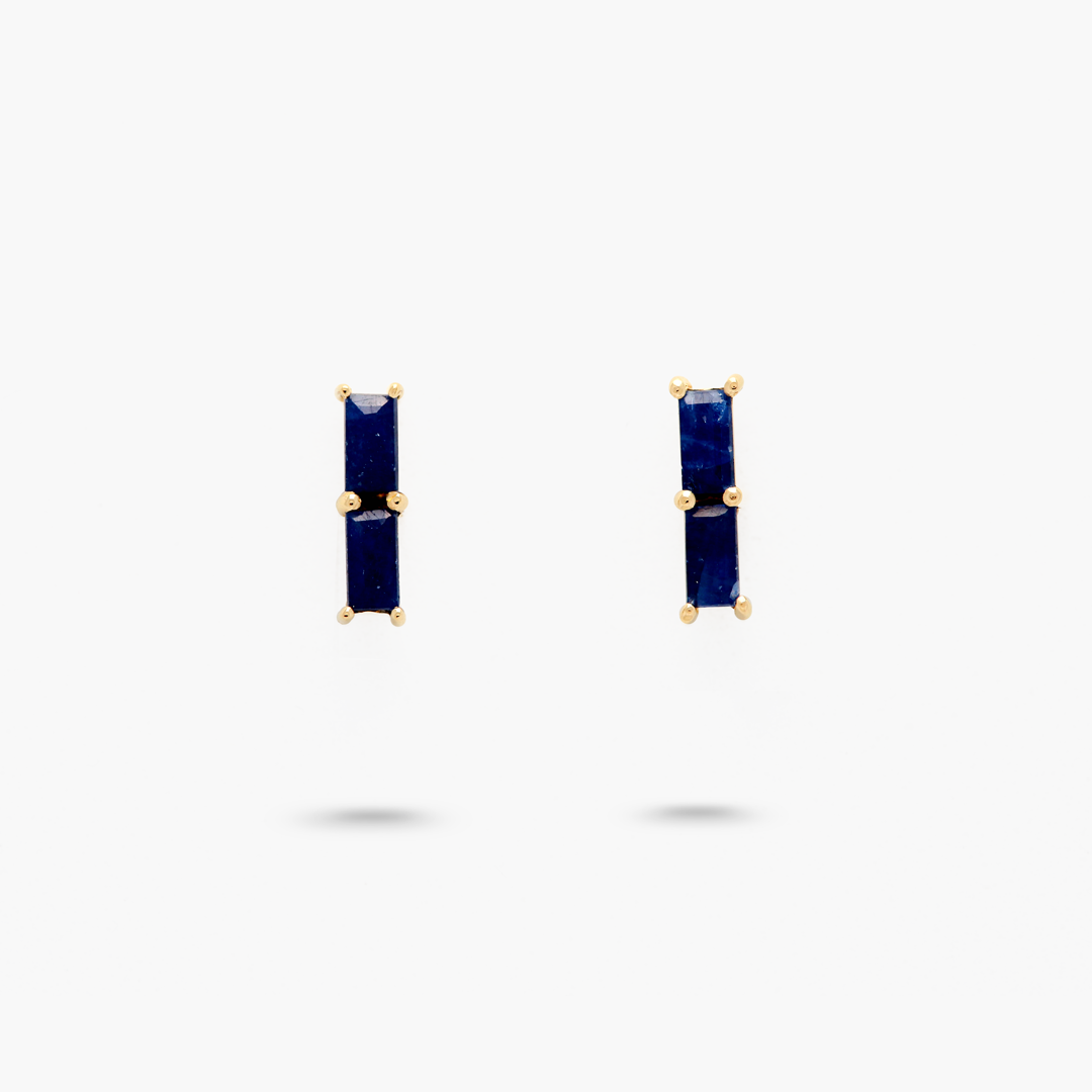 Mini Baguette Lapis Studs