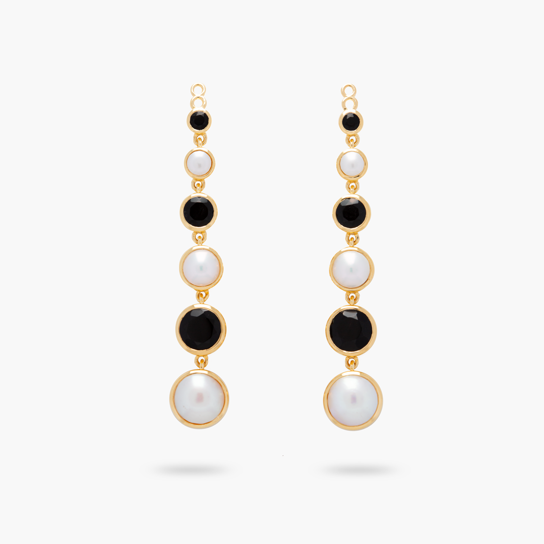 FreshWater Pearl and Black Onyx Statement Earring