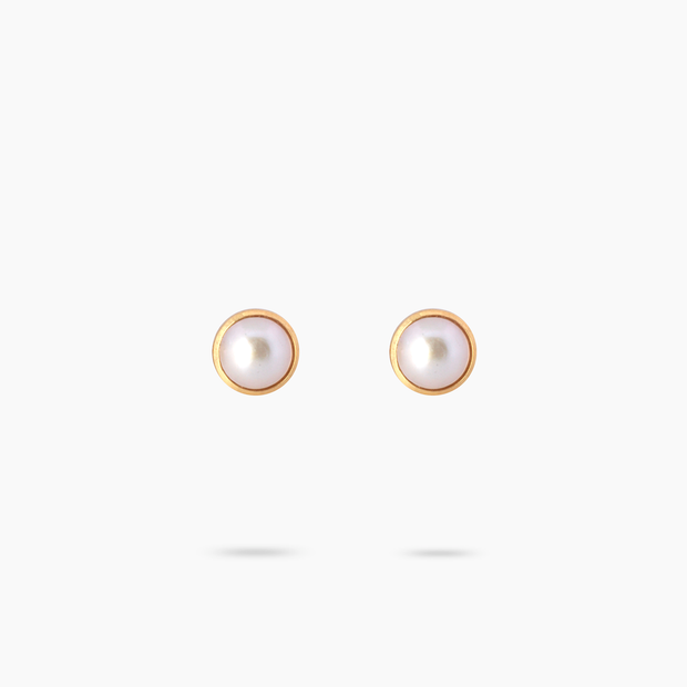 Freshwater Pearls Stud Gold - 7.5mm