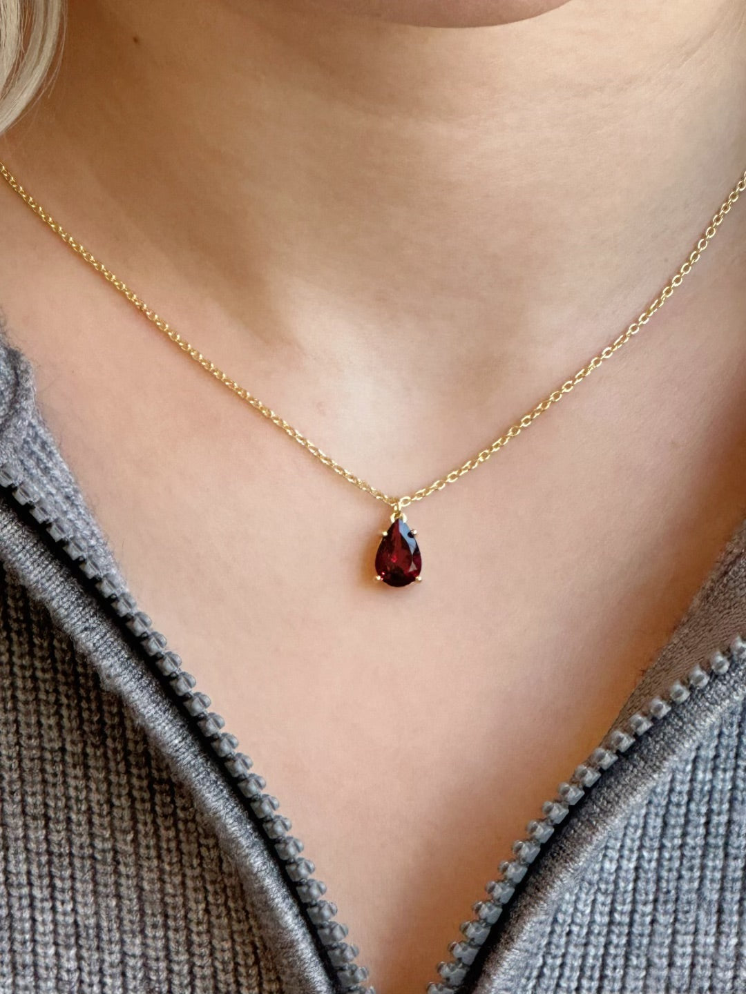 Amare Wear Celebration Collection - January Birthstone Necklace Garnet