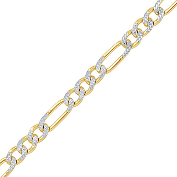 $50 14k Gold and White Gold Two Tone Figaro PJ Chain