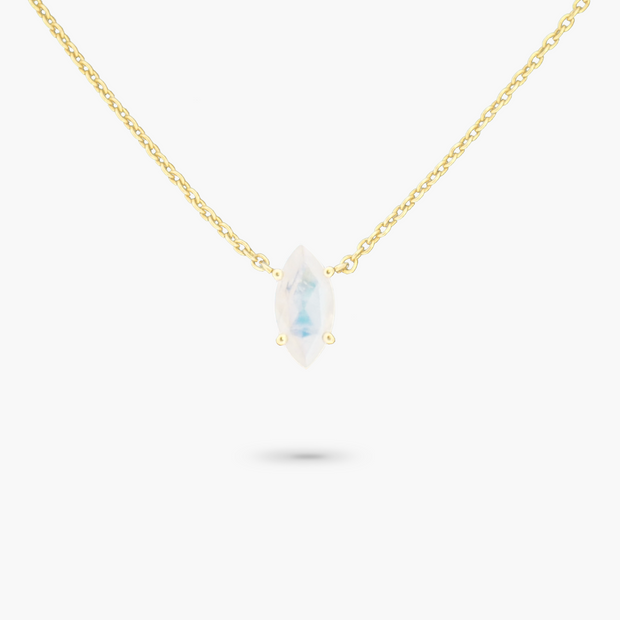 Amare Wear June Marquise Birthstone Necklace Moonstone