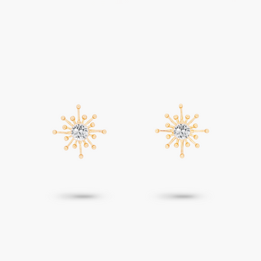 Amare Wear White Topaz Starburst Stud Earring