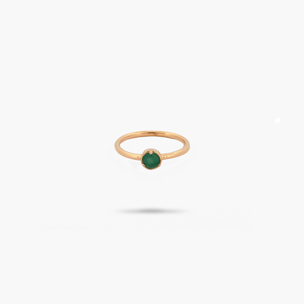 Amare Wear Green Aventurine Solitaire Ring- May Birthstone
