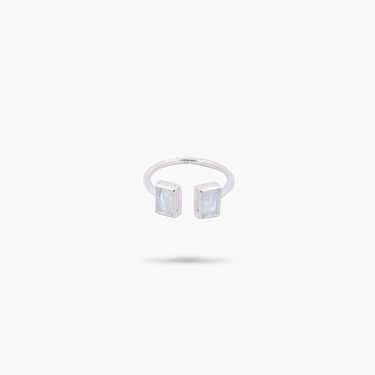 Amare Wear 925 Sterling Silver Moonstone Cuff Ring