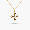 Amare Wear B&W Enamel Cross Amulet Necklace