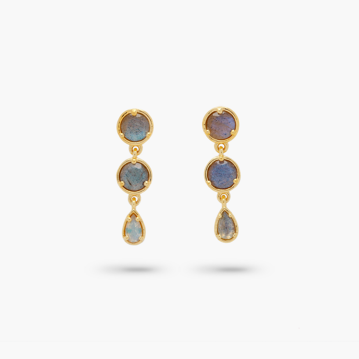 Amare Wear Gold Vermeil Labradorite Mini Dangle Earrings – AMARE WEAR