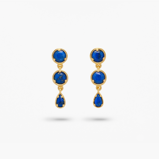 Gold Vermeil Lapis Mini Dangle Earrings