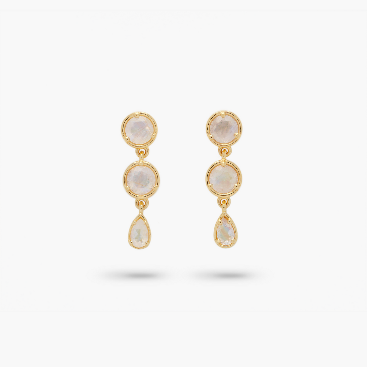 Gold Vermeil Moonstone Mini Dangle Earrings