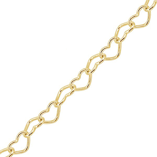 $36 14k Yellow Gold PJ Heart Chain
