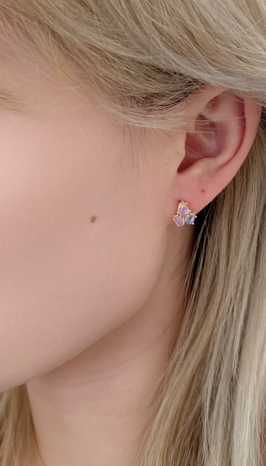 Mini Moonstone Cluster Studs
