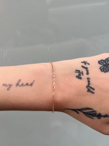 Diamond-Kissed Figaro 14K Rose Gold