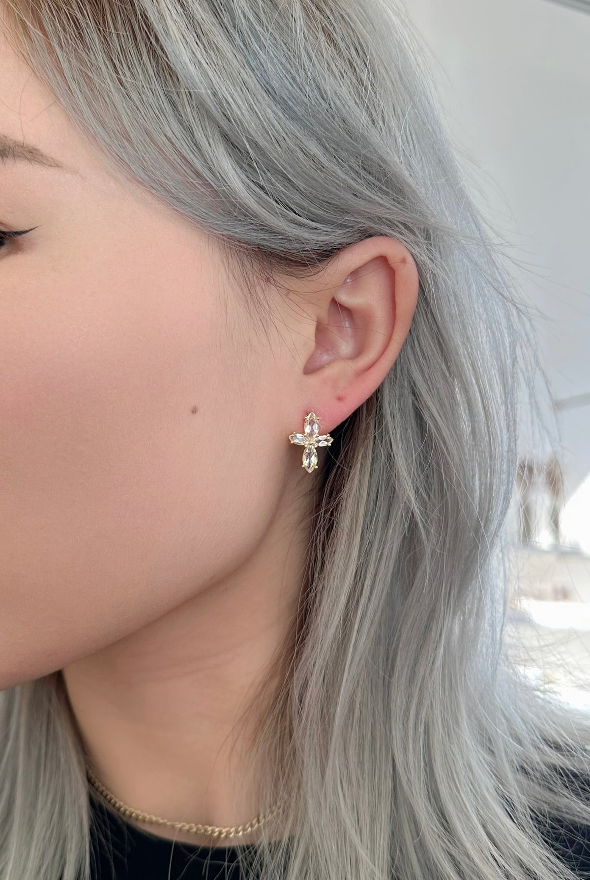 Amare Wear Marquise Flower White Topaz Earring Studs – AMARE WEAR