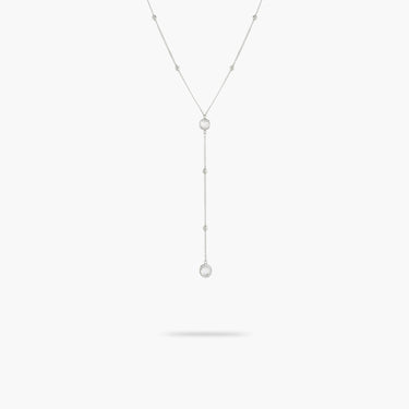 Bezel Set Layering Necklace Sterling Silver