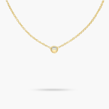 Birthstone Necklace - 14K 5mm Opal