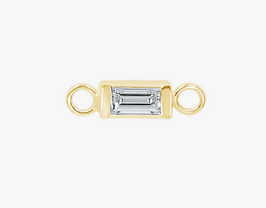 14k Yellow Gold Baguette Diamond Charm, April