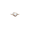 Gold ring with a central opal stone on a white background