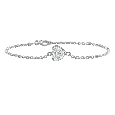 Solitaire Heart Shape Birthstone 14K Gold Bracelet