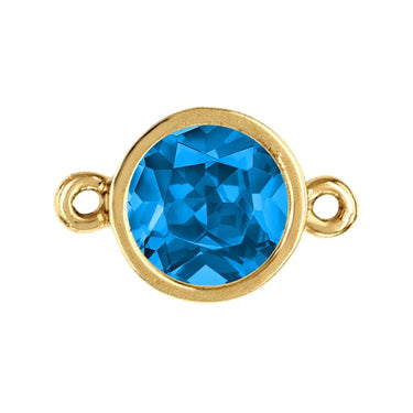 14k Yellow Gold Big Blue Topaz Charm, December