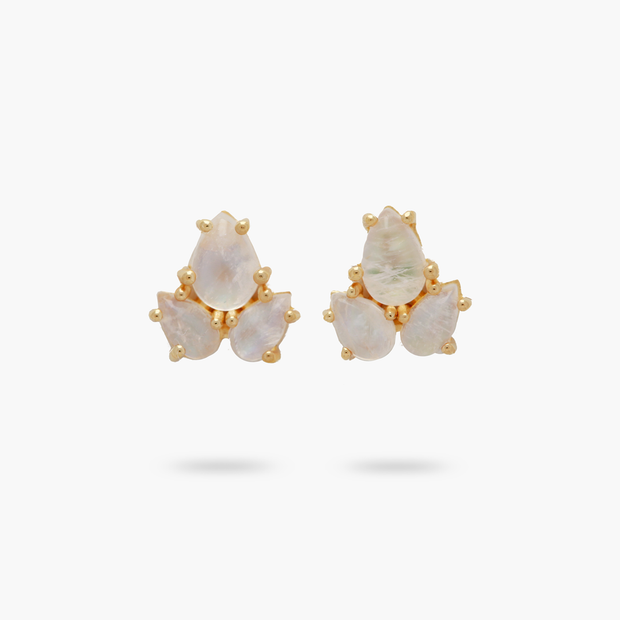 Mini Moonstone Cluster Studs