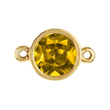 14K Yellow Gold Big Citrine Charm, November