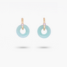 Amare Wear Oriental Inspired Freshwater Pearl Hoops and Amazonite Earrings