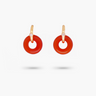 Amare Wear Oriental Inspired Freshwater Pearl Hoops and Red Onyx Earrings
