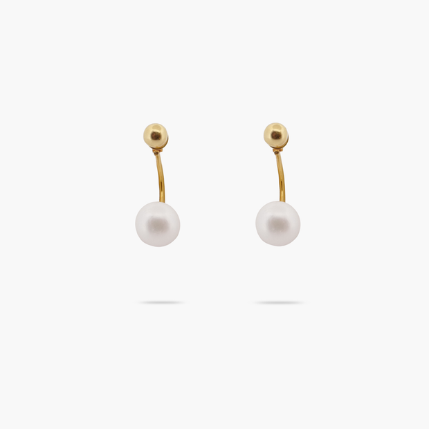 Amare Wear 8mm Cultured Freshwater Pearls 24K Gold Vermeil Earrings