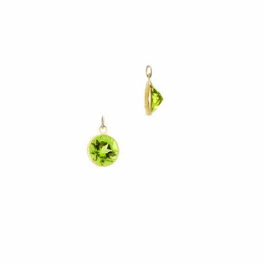 14k Yellow Gold Dangle Peridot Charm 4mm, Aug