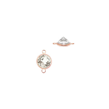 14k Rose Gold White Topaz Charm, April