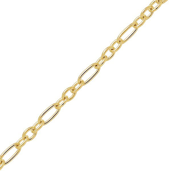 $35 14k Yellow Gold PJ Triple Round and Oval Link Chain