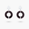 Amare Wear Oriental Inspired Freshwater Pearl and Black Onyx Dangle Earrings Silver
