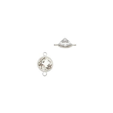 14k White Gold White Topaz Charm, April
