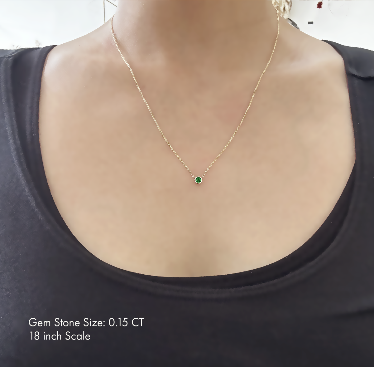 Tiny emerald necklace deals