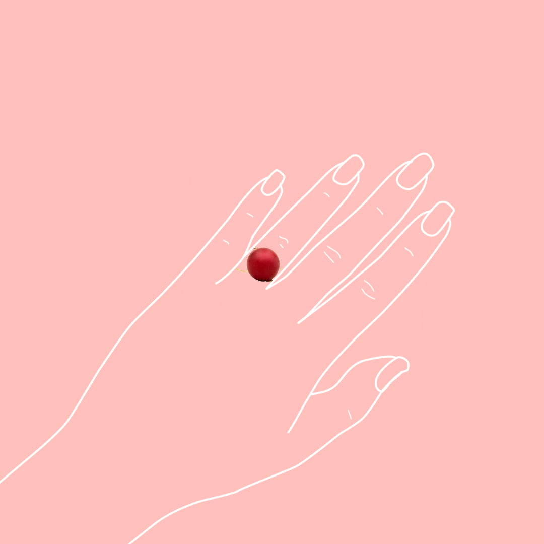 Swarovski Crystal Pearl Ring - Red - AMARE WEAR