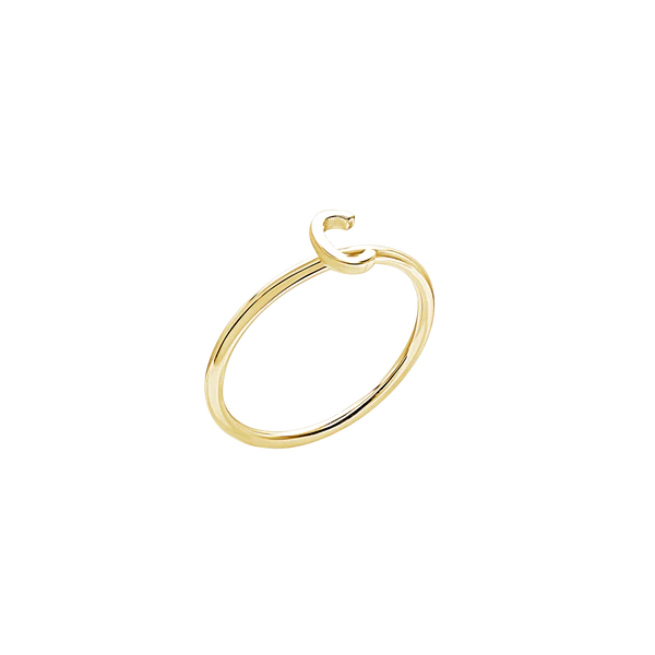 Amare Wear Initial Stackable Rings 14K Gold Vermeil