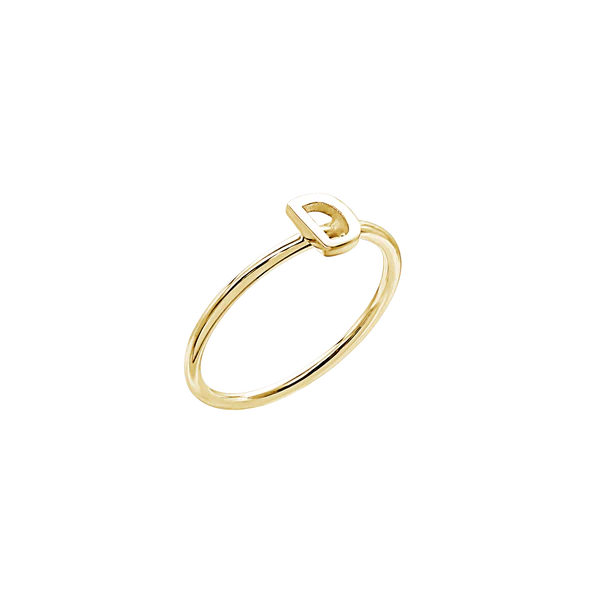 Amare Wear Initial Stackable Rings 24K Gold Plated