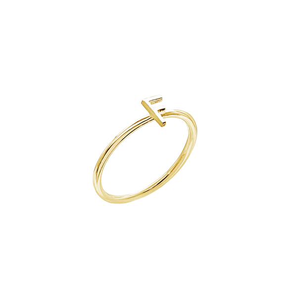 Amare Wear Initial Stackable Rings 14K Gold