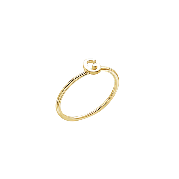 Amare Wear Initial Stackable Rings 14K Gold Vermeil