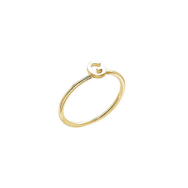 Amare Wear Initial Stackable Rings 14K Gold