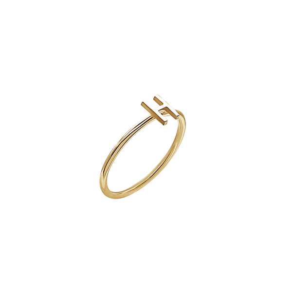 Amare Wear Initial Stackable Rings 14K Gold