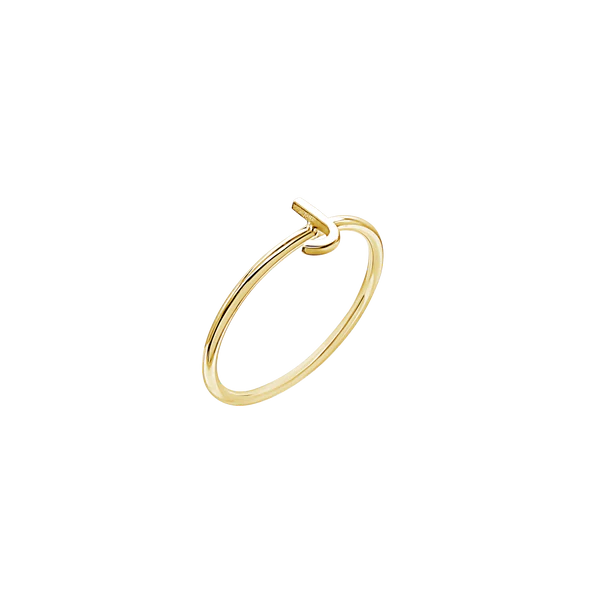 Amare Wear Initial Stackable Rings 24K Gold Plated