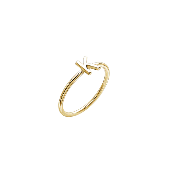 Amare Wear Initial Stackable Rings 14K Gold Vermeil