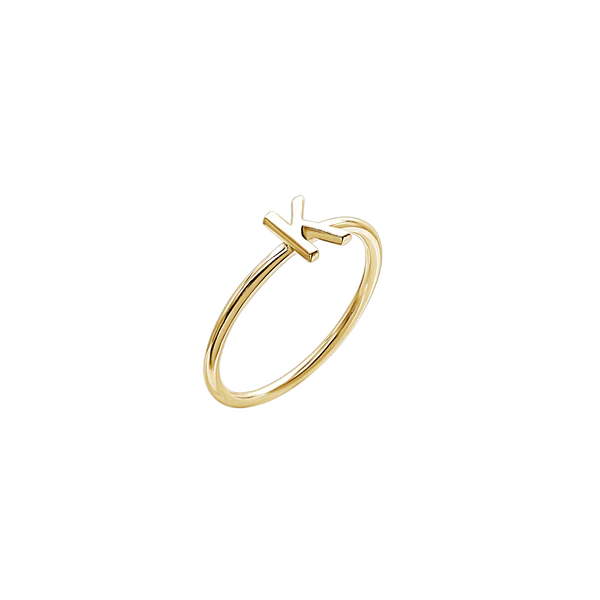 Amare Wear Initial Stackable Rings 14K Gold